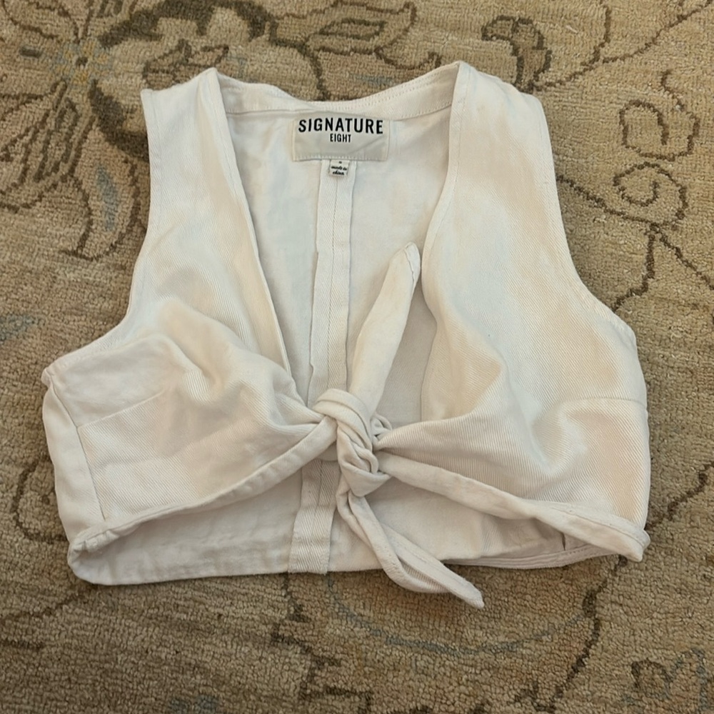 white denim top size S